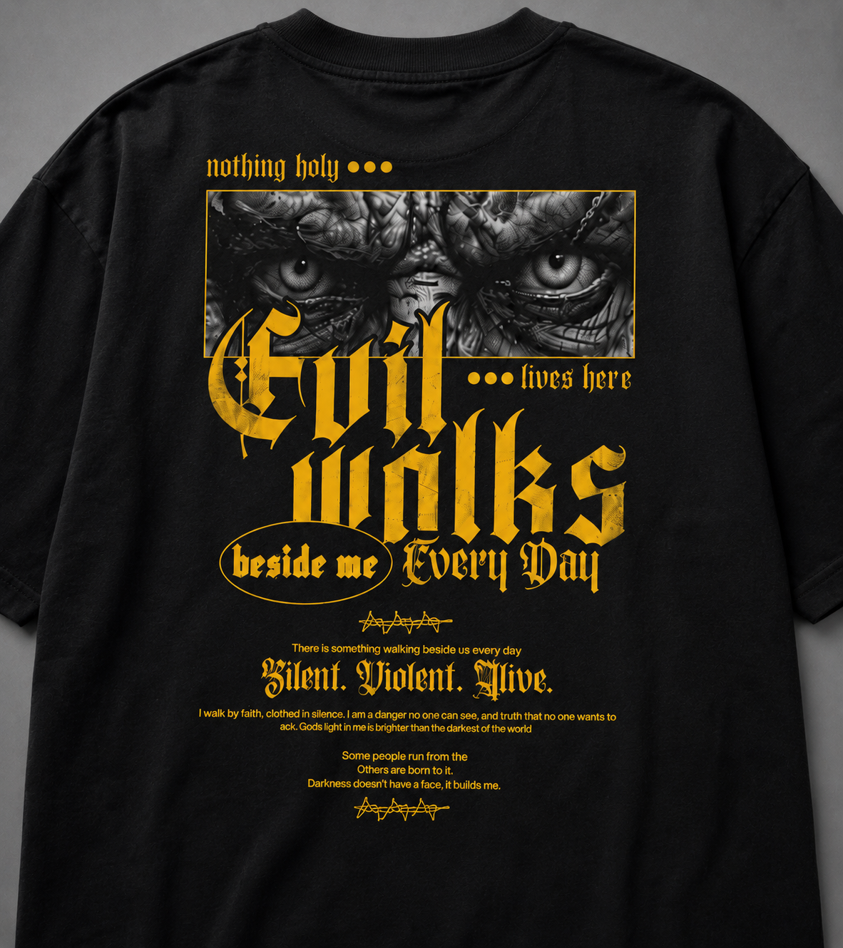 EVIL WALKS Oversized Tee – Black