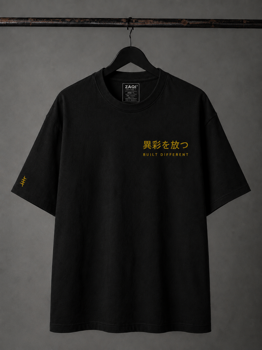 ZAQI® BUILT DIFFERENT Oversized Tee – Black