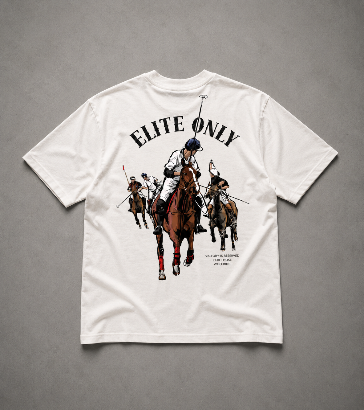 ELITE ONLY Oversized Tee – Off White🐎