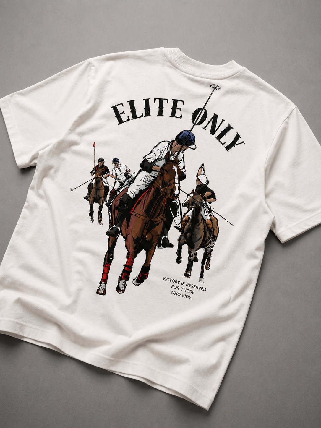 ELITE ONLY Oversized Tee – Off White🐎