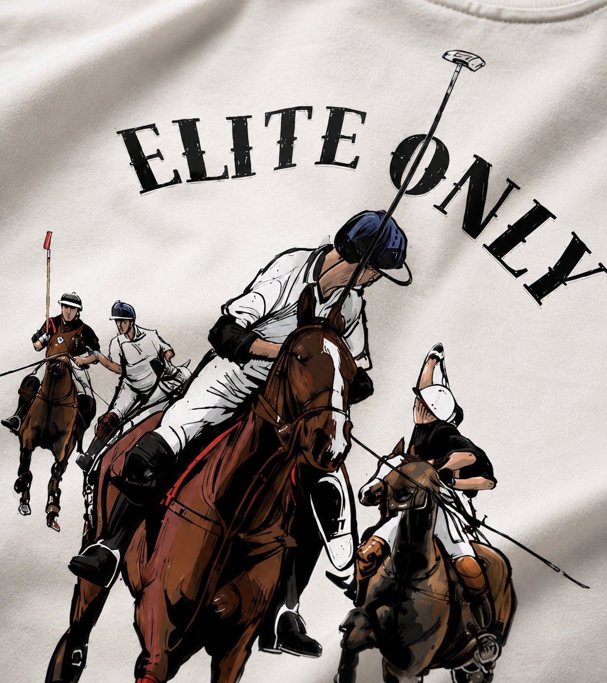 ELITE ONLY Oversized Tee – Off White🐎