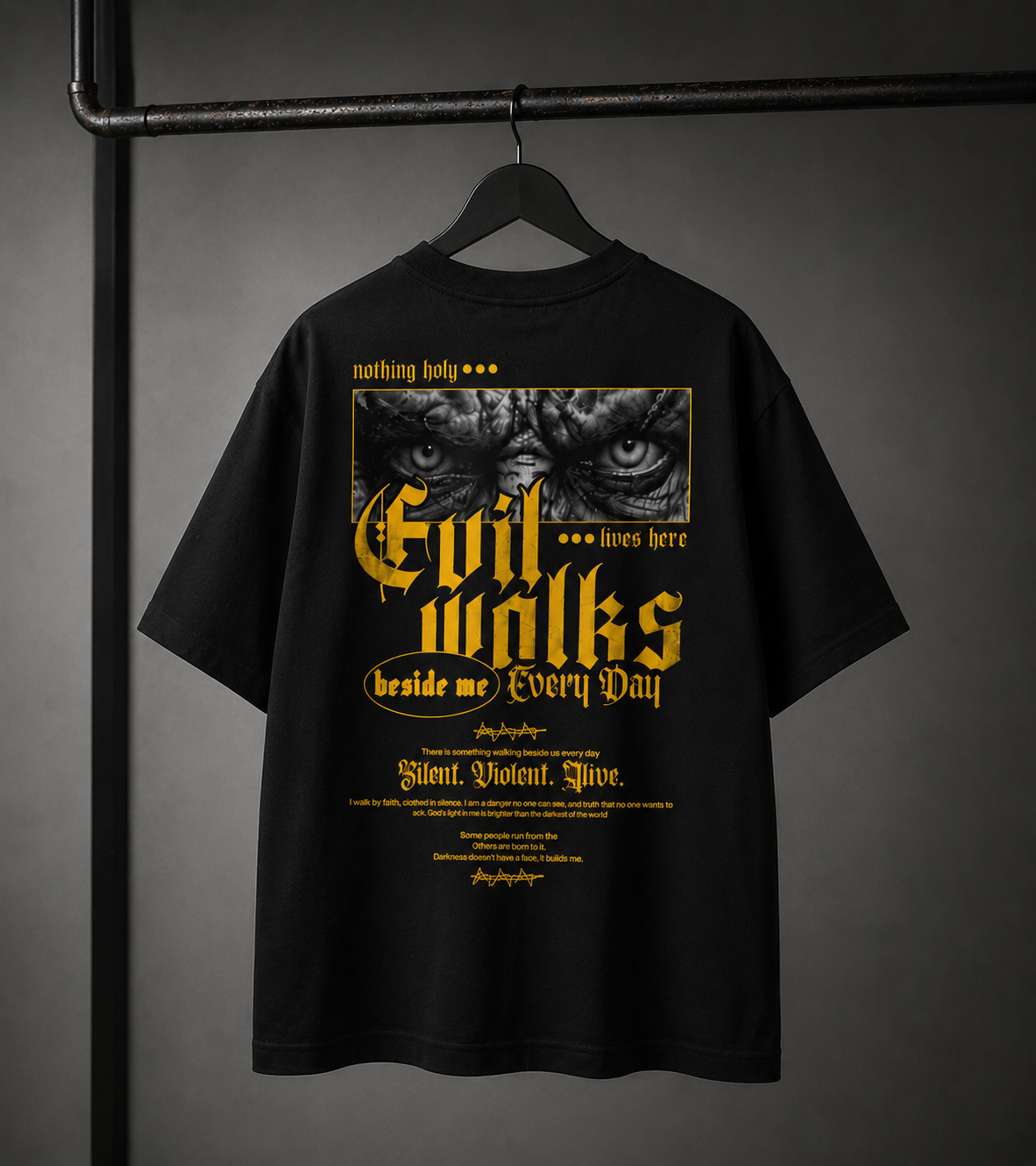 EVIL WALKS Oversized Tee – Black
