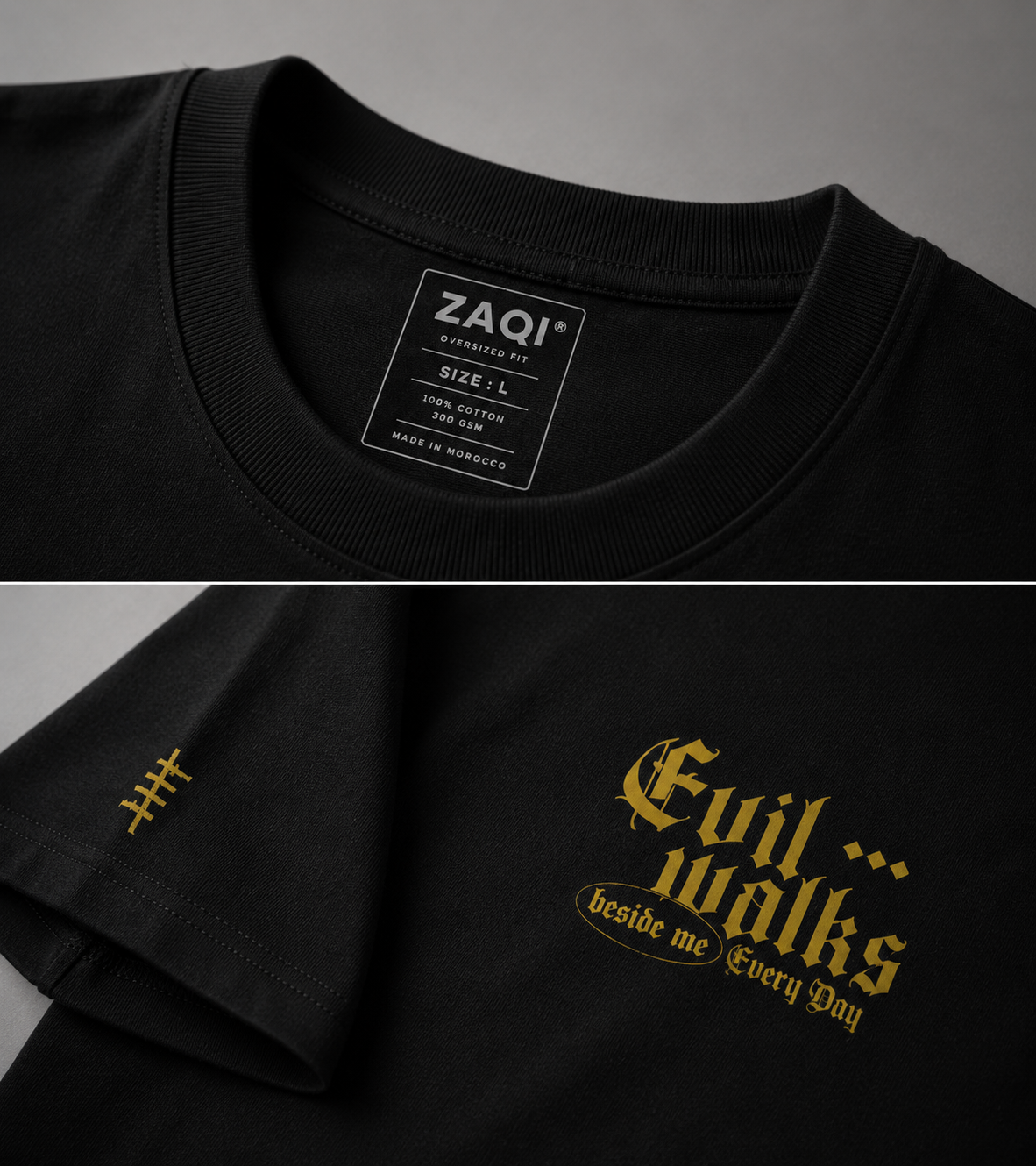 EVIL WALKS Oversized Tee – Black