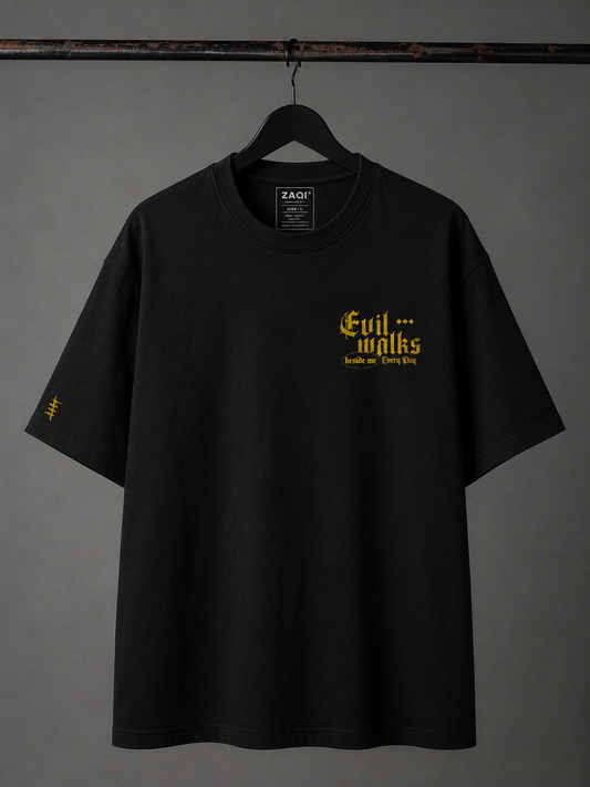 EVIL WALKS Oversized Tee – Black